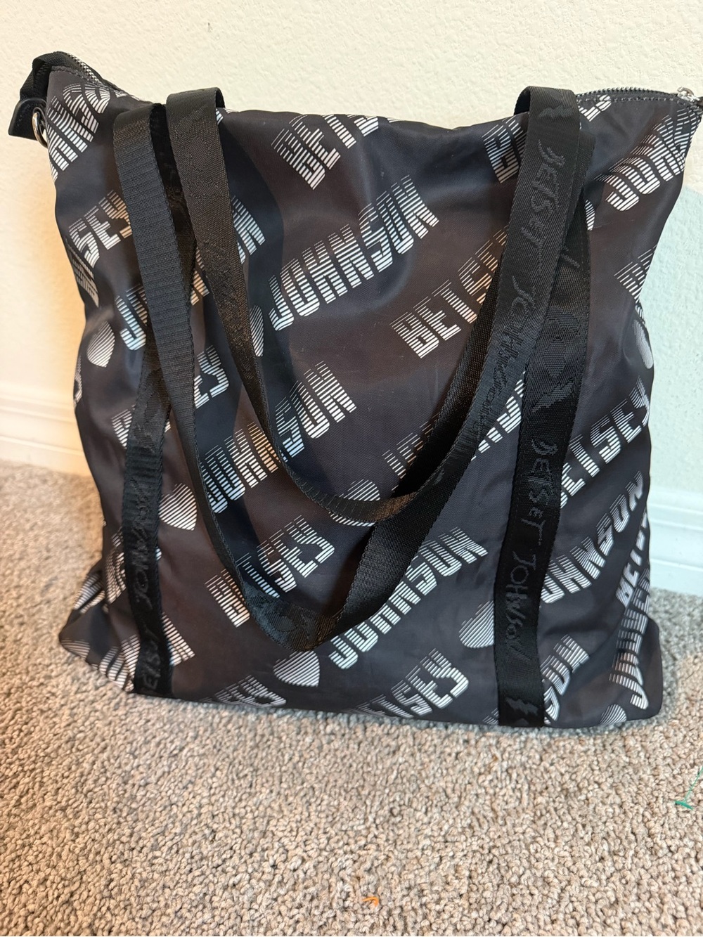 Desert Jonson Black Logo Print Tote Bag